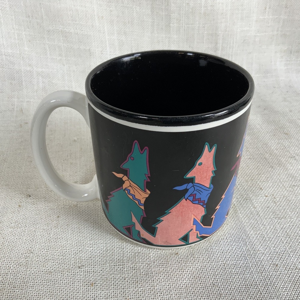 VTG Coyote Southwest Coffee Cup MOONLIGHTING 1989‎ Potpourri Press